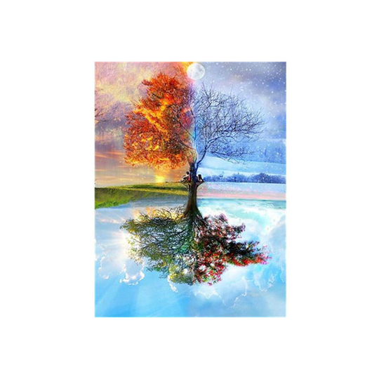 5D Tree of Life Diamond Painting Kits 12 x 16 inch G37 for Adults diy Full Drill Art Blue Daisy Bathtub Picture, Diamond Art Rhinestone Home Wall