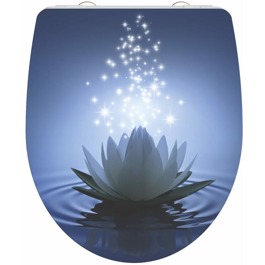 Duroplast High Gloss Toilet Seat with Soft-Close water lily schütte - Multicolour