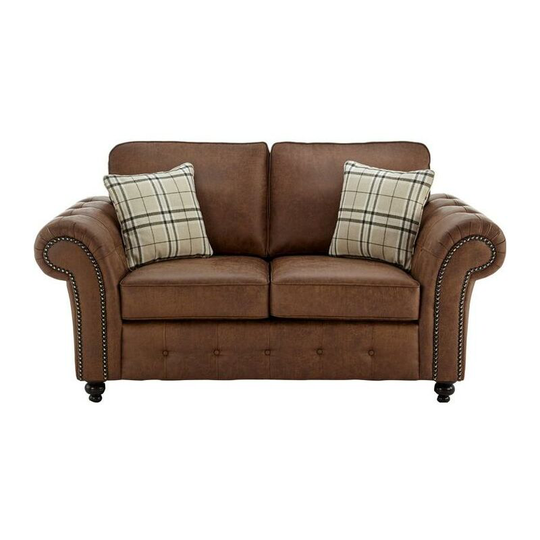 Oakland 2 Seater Fabric Sofa - Brown