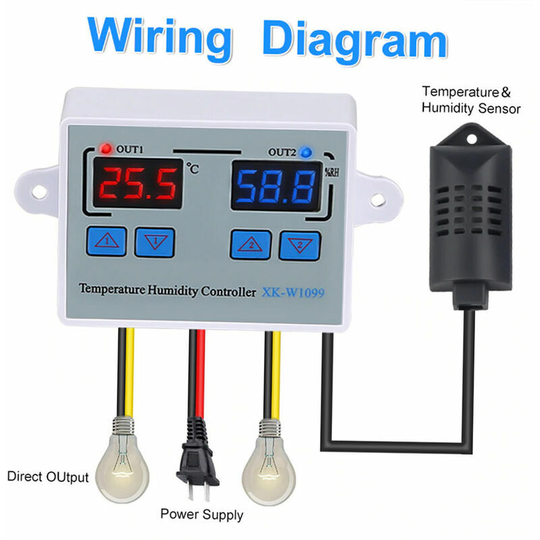 Temperature and humidity controller, AC110-220V