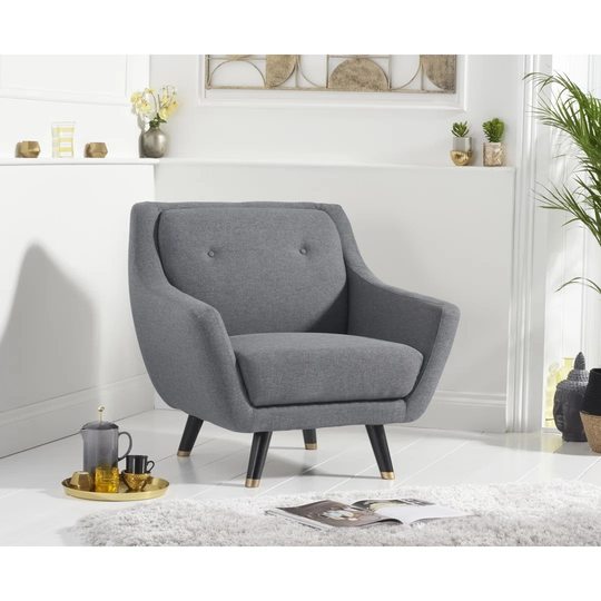 Vetter 91Cm Wide Tufted Linen Armchair