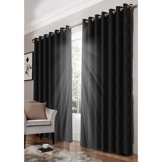Blackout Eyelet Embossed Curtains