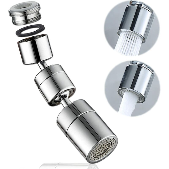1080° Swivel Faucet Aerator, Universal Splash Filter Faucet Sink Attachment, Adjustable Dual Function Water Flow, Anti-Splash Bubbler Tap Sprayer