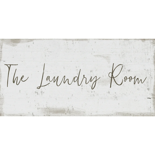 The Laundry Room Script - Wrapped Canvas Textual Art Print