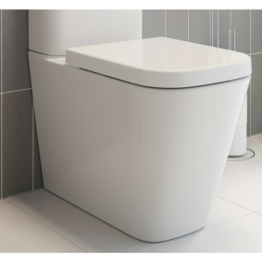 Modern Bathroom Soft Close White Toilet Seat Bottom Fix Hinges d Shape Plastic - White