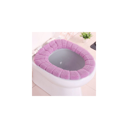 Protective Warm Cloth Toilet Seat, Toilet Lid Seat Cover for Toilet Seat (Pink)