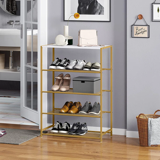 Industrial Entryway 12 Pair Shoe Rack