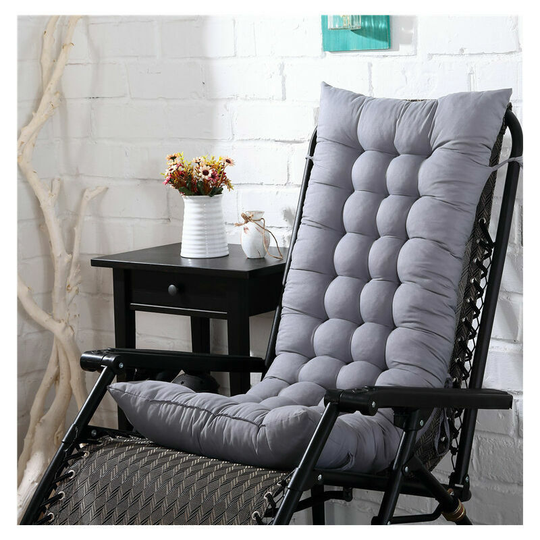 Kartokner - 3D Rocking Chair Cushion Car Seats (Silver Gray High Back Lounge Chair Cushion ArmchairRocking Chair Cushion Thickened Garden Armchair