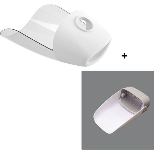 Set of 2 faucet extensions, white + gray