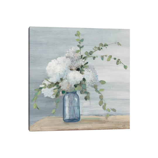 Morning Bouquet Navy Crop - Art Prints on Canvas