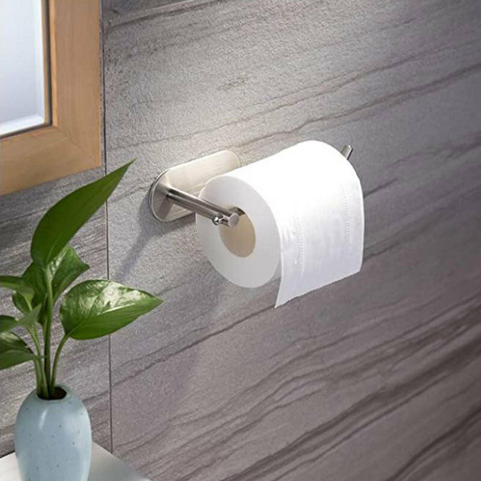 Brushed Nickel Toilet Paper Holder Toilet Roll Holder Self Adhesive + Super Glue sus 304 Stainless Steel No Drilling for Bathroom Bedroom Kitchen