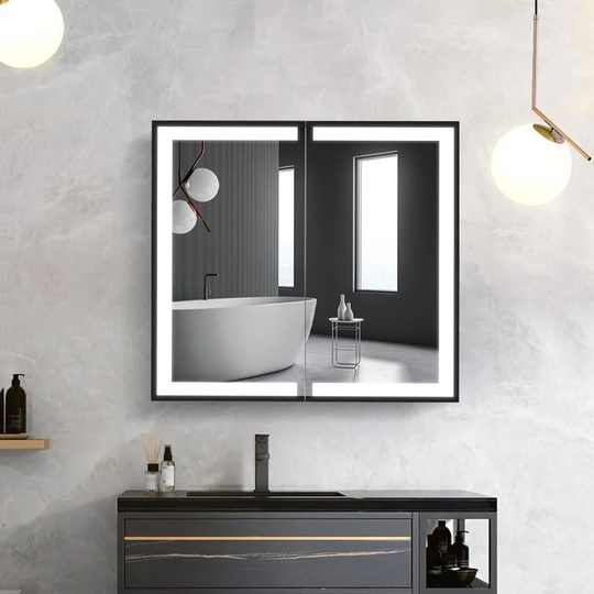 Kitterman 65cm x 60cm Surface Mount Mirror Cabinet with LED Lighting