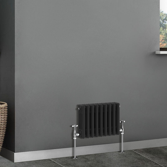 Traditional Radiator Cast Iron Style Radiator 3 Column Black 300x427mm