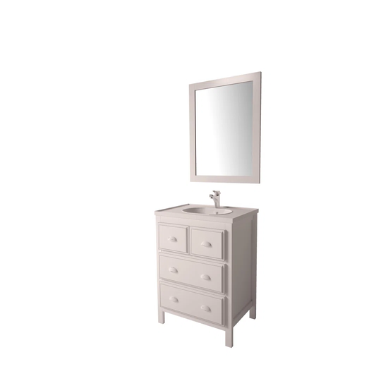 Hillside Solid Pine 600mm Free-standing Single Vanity Unit