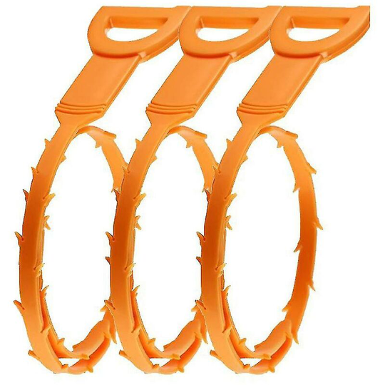 20pcs Drain Snake Hair Drain Clog Remover Cleaning Tool, Sink Drain Cleaner, 20.5' Length, Orange