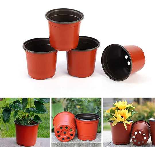 Perlerare - Nursery Pots, 50 pcs Seedling Nursery Pots Flowerpot Plant Container 8 cm for Seed Starting Flower (Plastic)