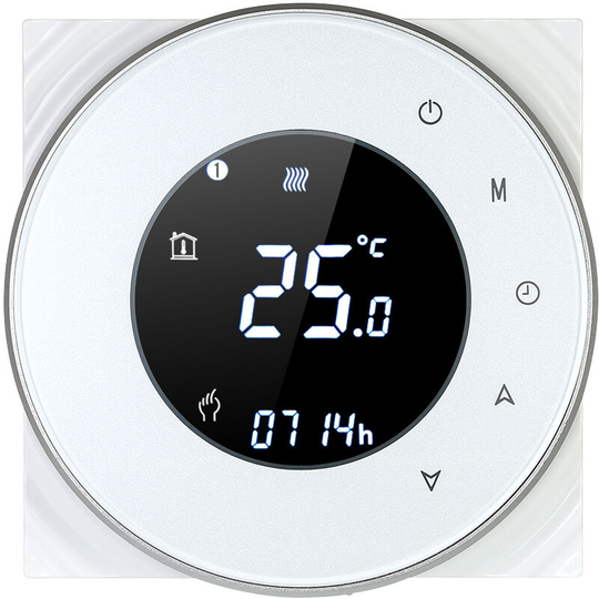 Superseller - 5A Programmable Water Heating Controller Temperature Regulator Thermostat Touchscreen lcd with Backlight Voice Control Function, White