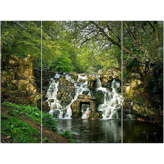 'Forest Waterfall Triptych' Photograph on Canvas