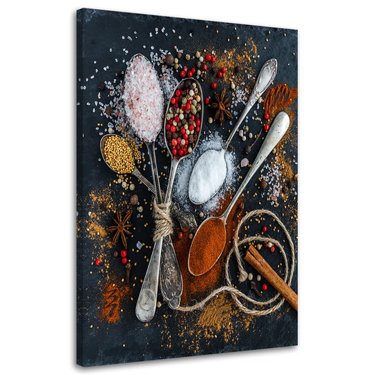 Canvas Print Spices Cutlery Herbs