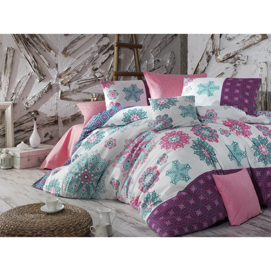 Trina White/Pink/Garnet Duvet Cover Set