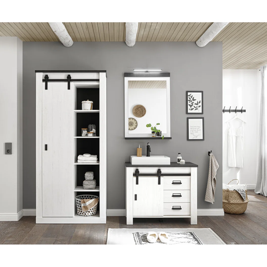 Jackeline 3 Piece Bathroom Furniture Suite with Mirror