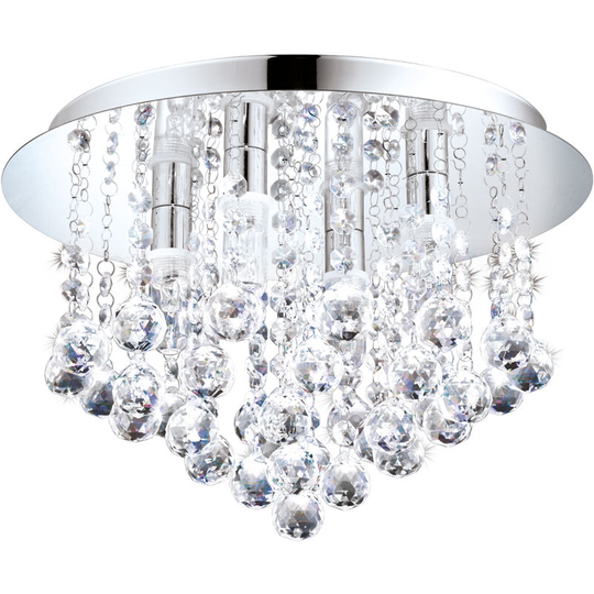 Eglo - almonte Crystal flush ceiling light - silver
