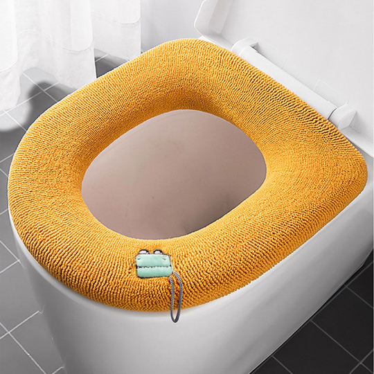 Knitted Toilet Seat Washable Household Retractable Strong Elasticity Stretch Toilet Bathroom Cushion Thickened Type