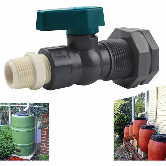 Sunflowergb - 3/4 Inch pvc Rain Barrel Faucet Connector pvc Water Tanks With Bulkhead Fitting