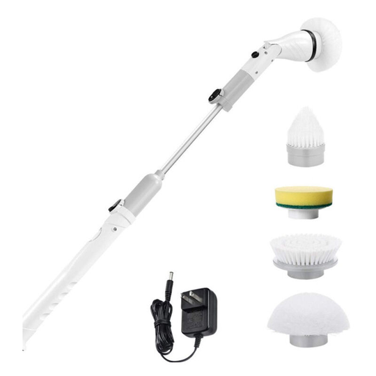 Electric cleaning brush, rotary brush electric cleaning with 3 replaceable brushes and 1 expansion handle for bathroom, shower, bathtub, kitchen,