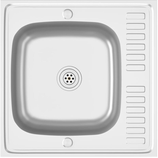 Kitchen Sink with Drainer Set Silver 600x600x155 mm Stainless Steel Vidaxl Silver