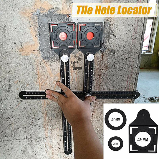 36x45.5cm] Double Head Folding Ruler Ceramic Tile Hole Locator Adjustable Punching Manual Tool (select a size)