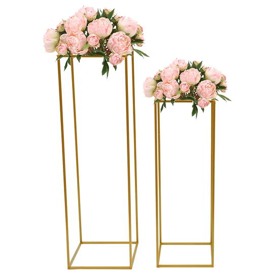 Creeve 2 Piece Floral Stand Decor Floor Column Road Lead Wedding Backdrop Set