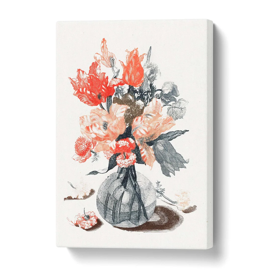 'Glass Vase with Flowers' by Johan Teyler - Wrapped Canvas Painting Print
