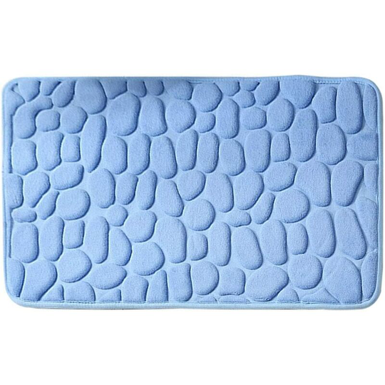 Gift - 40x60cm Absorbent Non-Slip Bath Mat Memory Foam Bathroom Mat Shower Massage Mat Washable Floor Mat Bath Doormat Thickness About 20mm Blue
