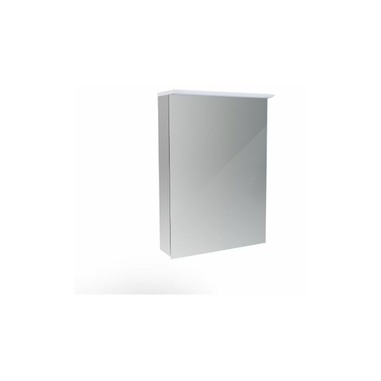 Glacier 1 Door Mirror Cabinet With Light And Shaver Socket - 500mm Wide - GL050EC - Aluminium - Saneux