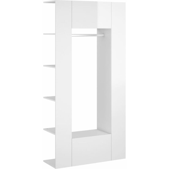 Hallway Cabinets 2 pcs High Gloss White Engineered Wood Vidaxl White
