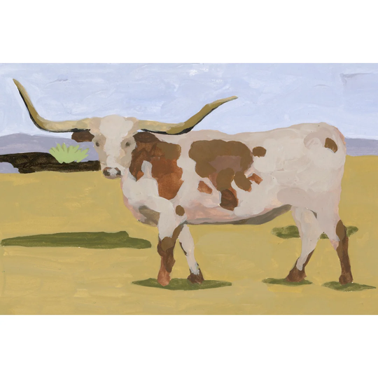 Longhorn Cattle I by Melissa Wang - Wrapped Canvas Painting