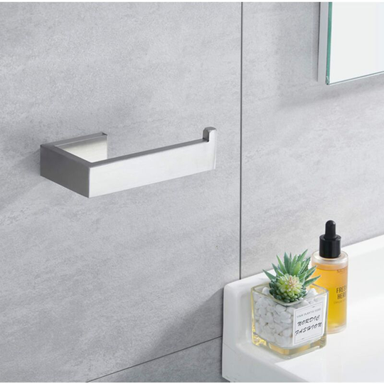 Toilet Paper Holder, Toilet Paper Holder, 304 Stainless Steel, for Bathroom and Kitchen (Brushed Silver, Drilling)