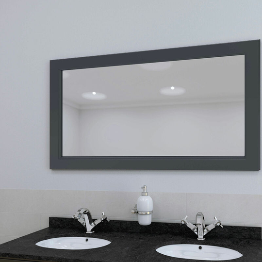 Rak Washington Framed Bathroom Mirror - 650mm h x 1185mm w - Black