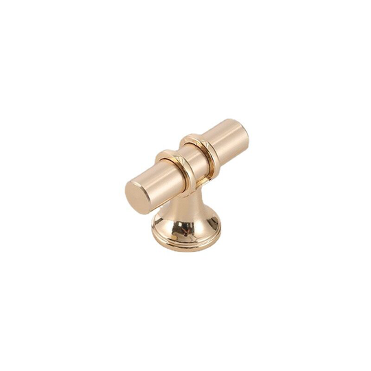 6 Pack Cabinet Knobs, t Bar Kitchen Door Handles Brushed Golden Drawer Knobs and Pulls, Kitchen Cupboard Knobs 5cm Overall Lengt