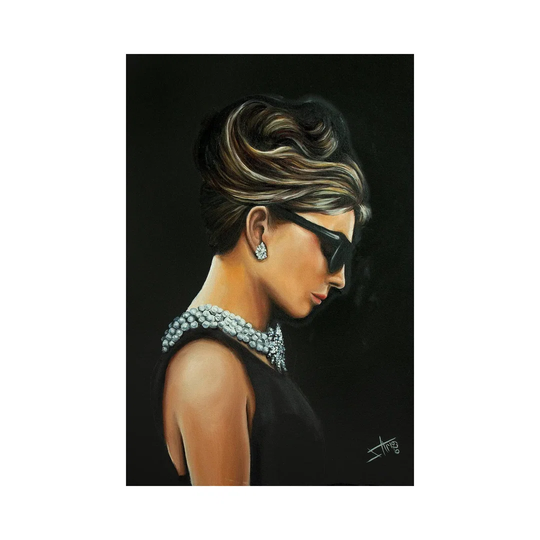 Audrey in Black by Salma Nasreldin - Wrapped Canvas Painting