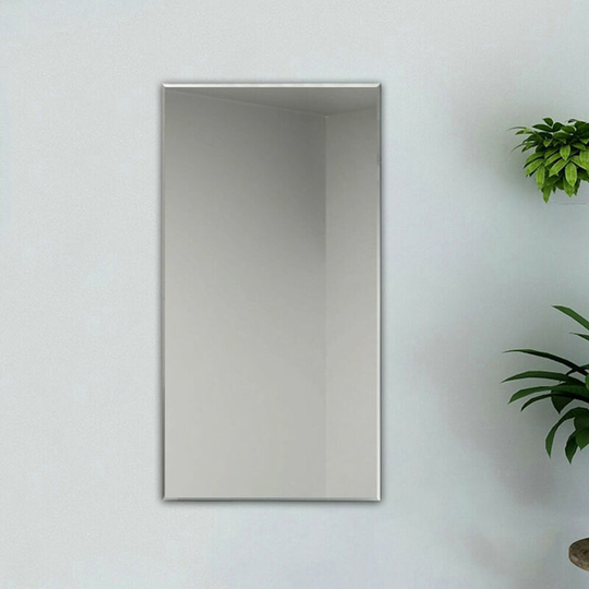 Plain Frameless Wall Mirror Large Full Length with Wall Hanging Fixings Bathroom -1200X600