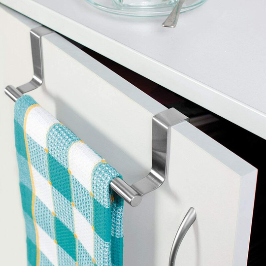 Perlerare - Horizon, Towel Rack on Door, Stainless Steel Bar to Hang on Cupboard Door, Installation without Drilling