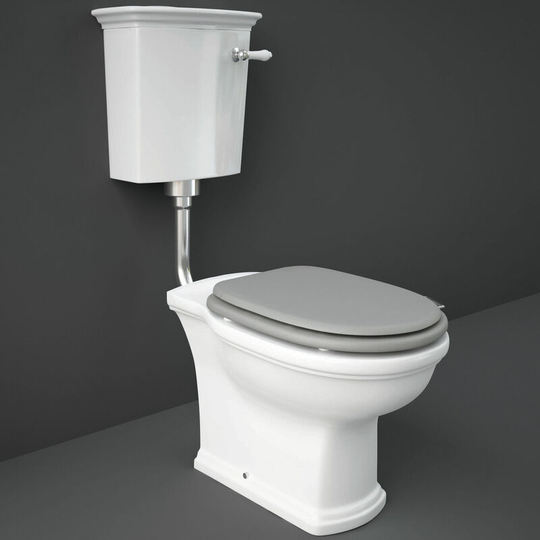 Rak Ceramics - rak Washington Low Level Toilet with Horizontal Outlet - Grey Soft Close Wood Seat