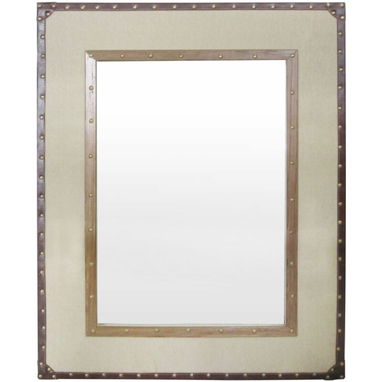 Natural Linen and Cotton Mix Mirror - Premier Housewares