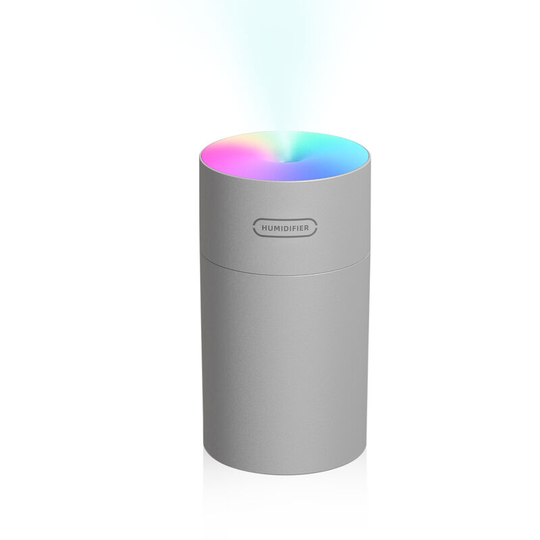 Second-generation air humidifier, usb colorful night light household silent humidifier, gray