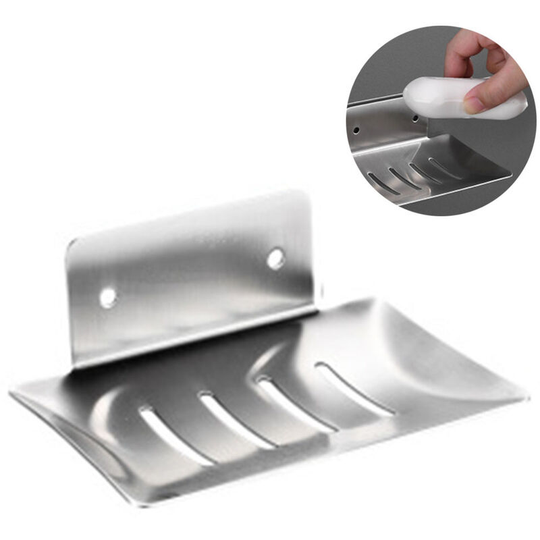 Self-adhesive Soap Holder, Soap Holder Without Drilling Stainless Steel, Bathroom Kitchen Balcony Soap Dish Soap Holder for Storage of Soap