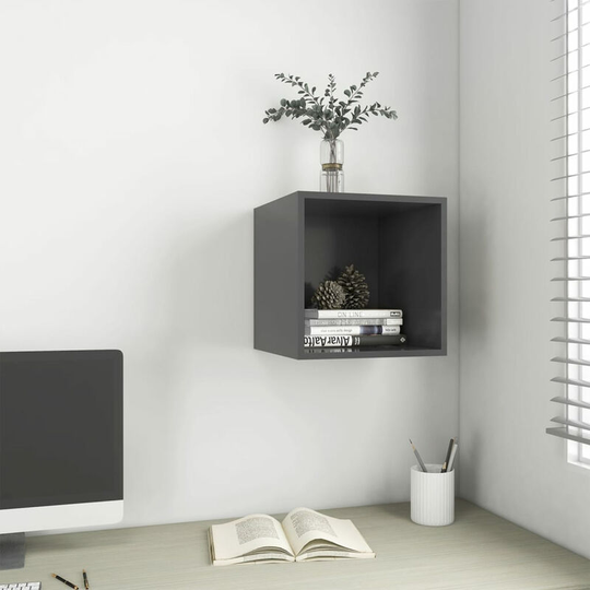 Wall Cabinet Grey 37x37x37 cm Chipboard