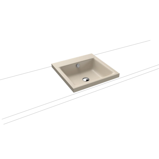 Warm Beige Metal Square Inset Basin Bathroom Sink