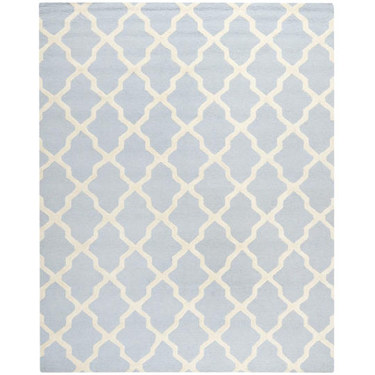Darrah Handmade Tufted Wool Light Blue/Ivory Area Rug